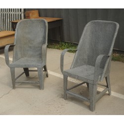 Garden armchair in zinc