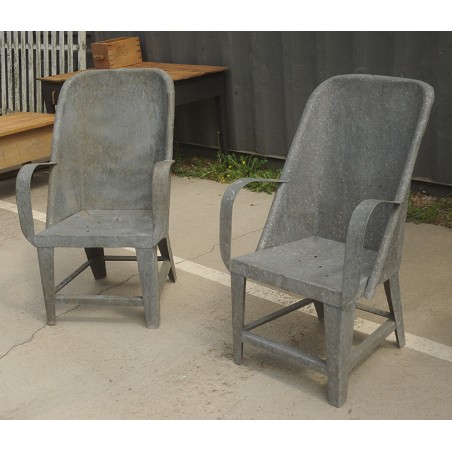 Fauteuil de jardin en métal zingué